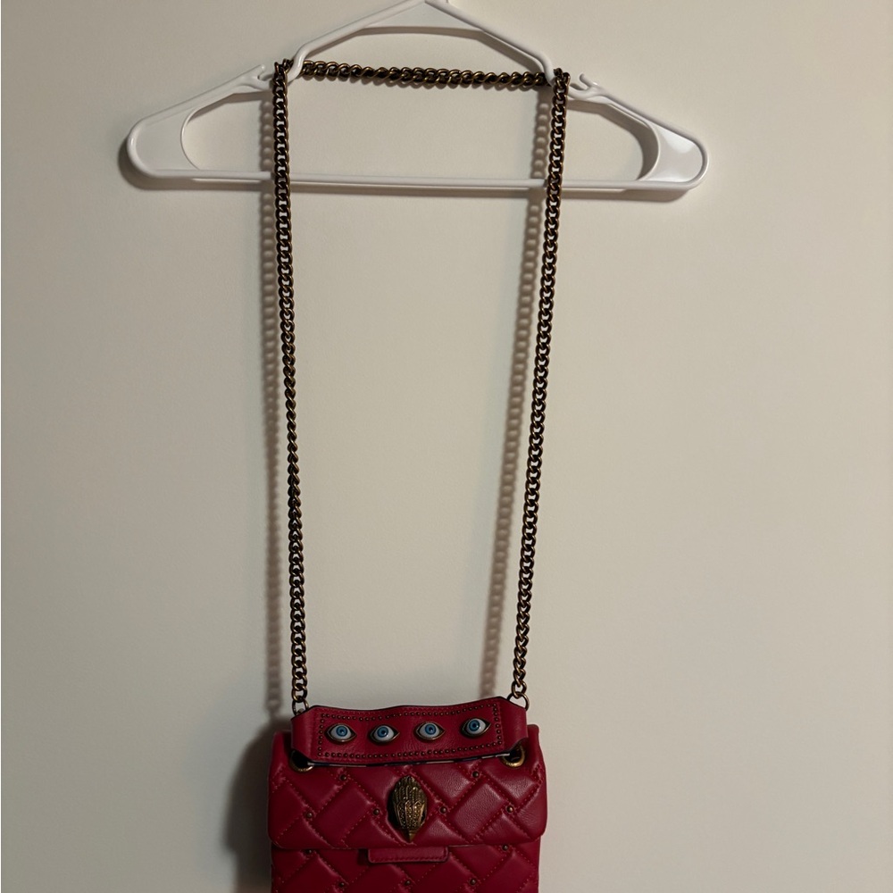 Kurt Geiger Pink Quilted Crossbody Bag with Chain Strap